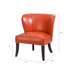 Poltrona senza braccioli Wingback in similpelle arancione, 1 posto