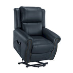 Poltrona reclinabile con sollevamento elettrico in pelle, 1 posto, Blu