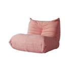 Divano da terra pigro in velluto Teddy rosa, 1/2/3 posti