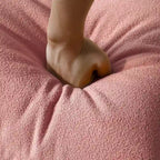 Divano da terra pigro in velluto Teddy rosa, 1/2/3 posti