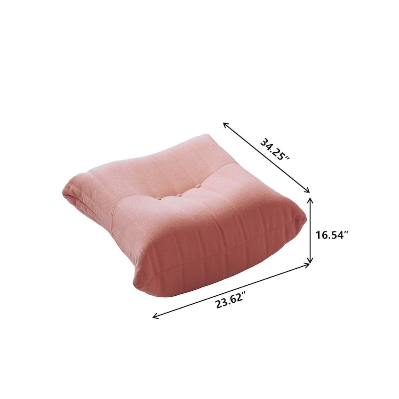 Divano da terra pigro in velluto Teddy rosa, 1/2/3 posti