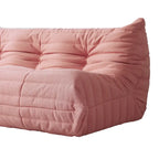 Divano da terra pigro in velluto Teddy rosa, 1/2/3 posti