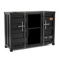 Tavolo consolle industriale in acciaio da 46" – Gun Metal / Sand Black / Sand White