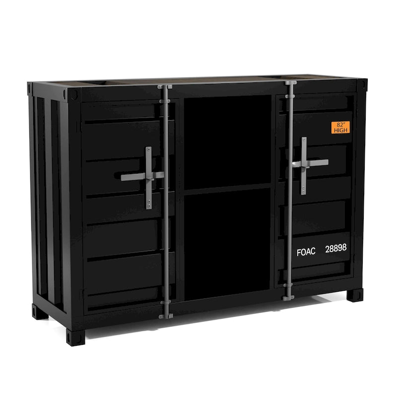 Tavolo consolle industriale in acciaio da 46" – Gun Metal / Sand Black / Sand White