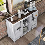 Tavolo consolle industriale in acciaio da 46" – Gun Metal / Sand Black / Sand White