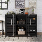 Tavolo consolle industriale in acciaio da 46" – Gun Metal / Sand Black / Sand White