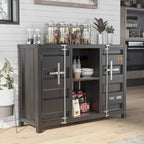 Tavolo consolle industriale in acciaio da 46" – Gun Metal / Sand Black / Sand White