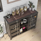 Tavolo consolle industriale in acciaio da 46" – Gun Metal / Sand Black / Sand White