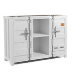 Tavolo consolle industriale in acciaio da 46" – Gun Metal / Sand Black / Sand White
