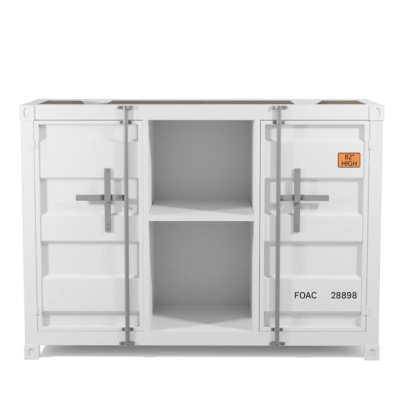 Tavolo consolle industriale in acciaio da 46" – Gun Metal / Sand Black / Sand White