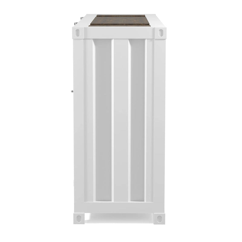 Tavolo consolle industriale in acciaio da 46" – Gun Metal / Sand Black / Sand White