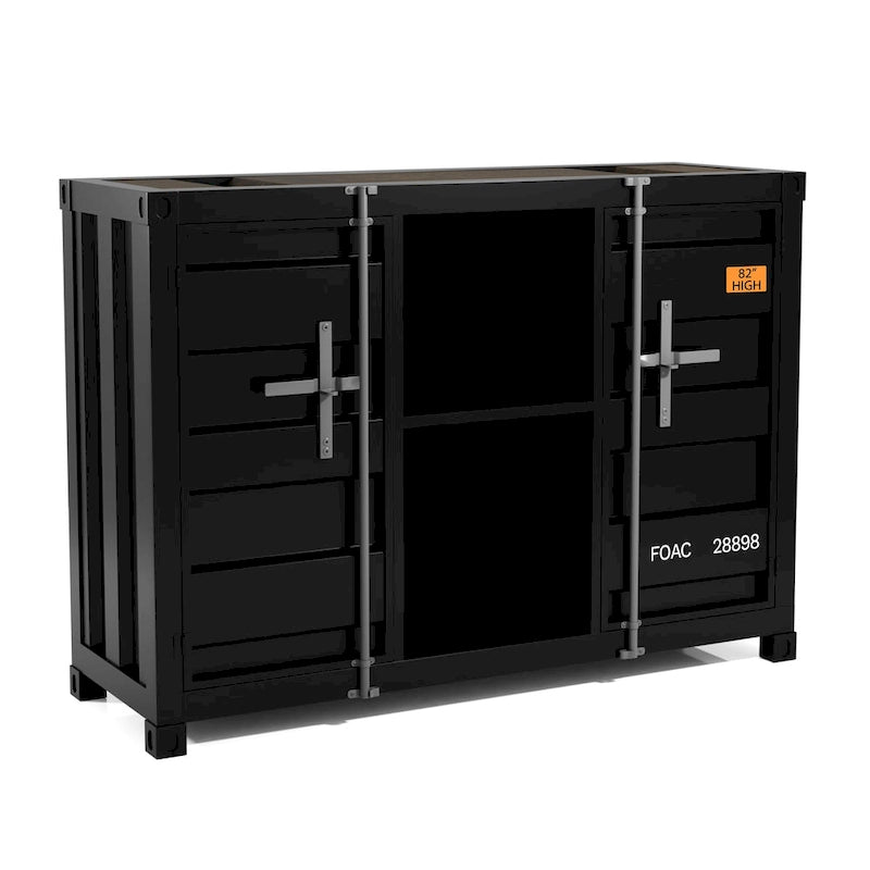 Tavolo consolle industriale in acciaio da 46" – Gun Metal / Sand Black / Sand White
