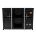 Tavolo consolle industriale in acciaio da 46" – Gun Metal / Sand Black / Sand White