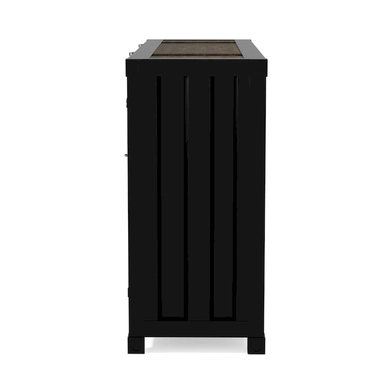 Tavolo consolle industriale in acciaio da 46" – Gun Metal / Sand Black / Sand White