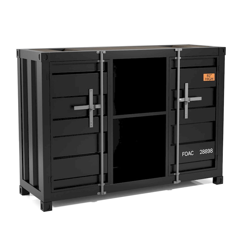 Tavolo consolle industriale in acciaio da 46" – Gun Metal / Sand Black / Sand White