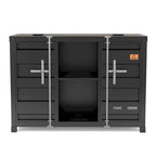 Tavolo consolle industriale in acciaio da 46" – Gun Metal / Sand Black / Sand White