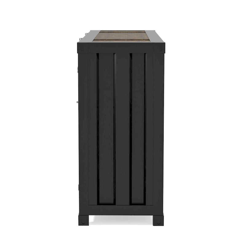Tavolo consolle industriale in acciaio da 46" – Gun Metal / Sand Black / Sand White