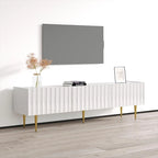 Mobile TV Moderno Bianco/Nero Lucido, Adatto fino a 80"