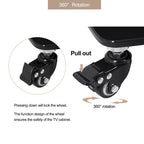 Supporto TV Girevole con Struttura in Metallo Nero e Ruote Bloccabili, 32-65", Assemblaggio da 1-2 Persone
