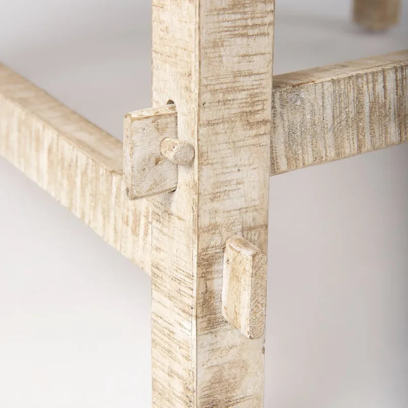 Tavolino rotondo biondo, stile rustico, posti a sedere 1–4 – diametro 36"