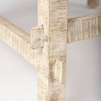 Tavolino rotondo biondo, stile rustico, posti a sedere 1–4 – diametro 36"