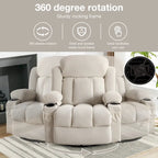 Poltrona reclinabile singola manuale beige/marrone/grigia con girello a 360°