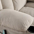 Poltrona reclinabile singola manuale beige/marrone/grigia con girello a 360°