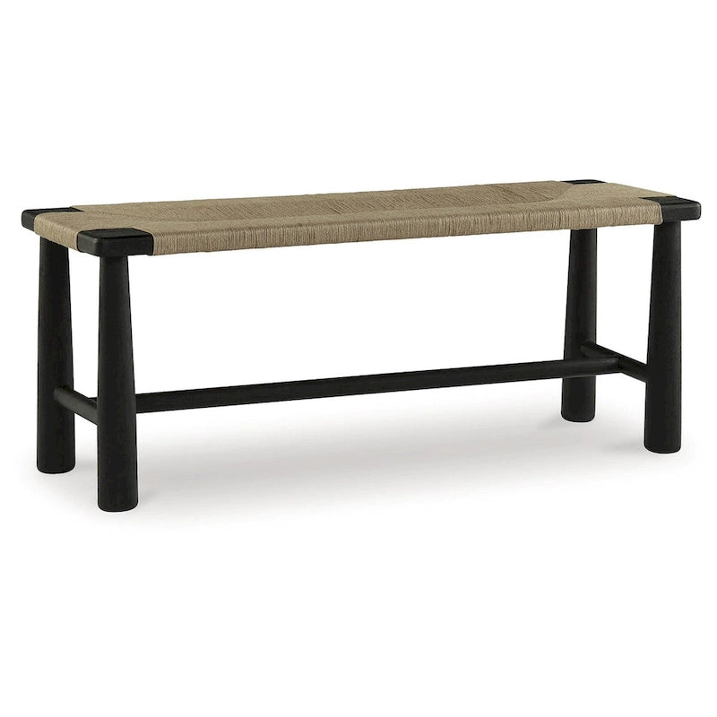 Panca Accent Nera/Naturale, 2 posti, 122 cm L × 41 cm P × 46 cm A