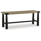 Panca Accent Nera/Naturale, 2 posti, 122 cm L × 41 cm P × 46 cm A