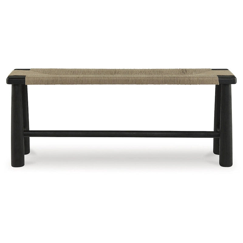 Panca Accent Nera/Naturale, 2 posti, 122 cm L × 41 cm P × 46 cm A