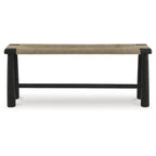 Panca Accent Nera/Naturale, 2 posti, 122 cm L × 41 cm P × 46 cm A