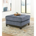 Pouf accentato trapuntato oversize blu navy/pietra, 1 posto