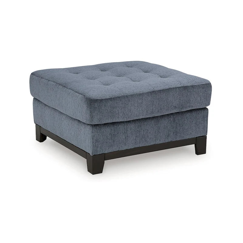 Pouf accentato trapuntato oversize blu navy/pietra, 1 posto