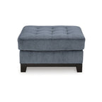 Pouf accentato trapuntato oversize blu navy/pietra, 1 posto