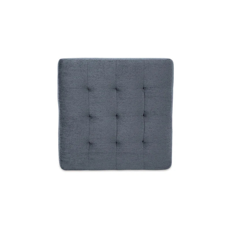 Pouf accentato trapuntato oversize blu navy/pietra, 1 posto