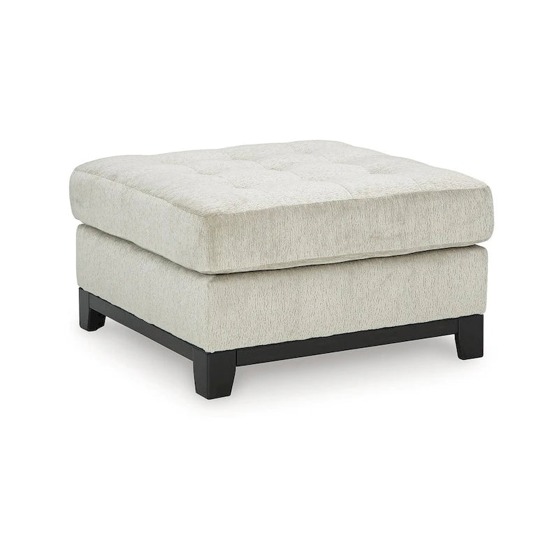 Pouf accentato trapuntato oversize blu navy/pietra, 1 posto