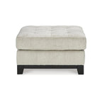 Pouf accentato trapuntato oversize blu navy/pietra, 1 posto