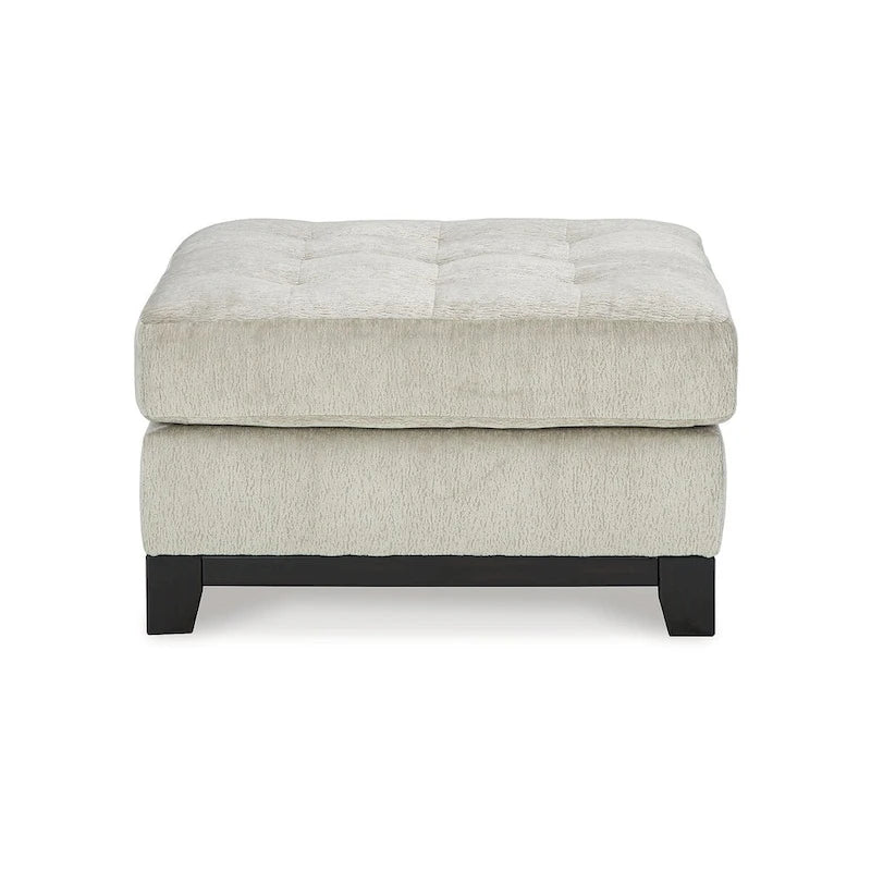 Pouf accentato trapuntato oversize blu navy/pietra, 1 posto