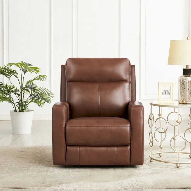 Hydeline Vienna Zero Gravity Power Recline and Headrest Top Grain Leather Recliner