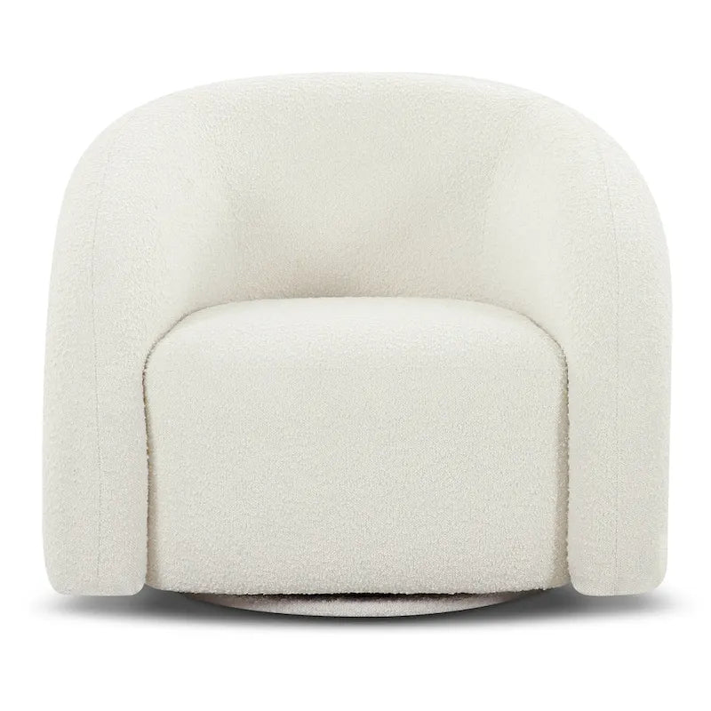 Poltrona girevole bouclé Juniper Green/Ivory White, 1 posto
