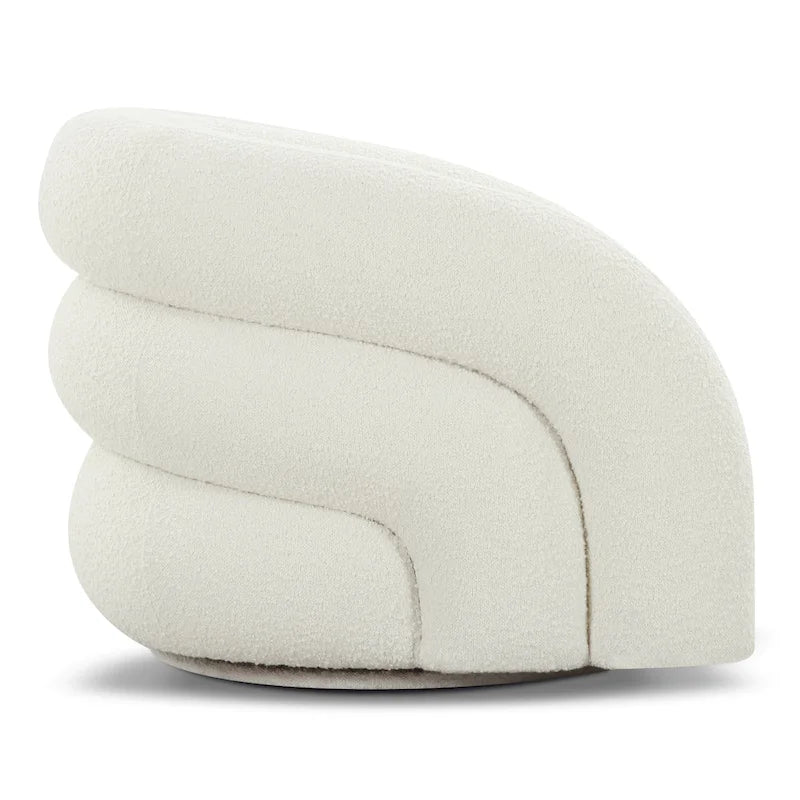 Poltrona girevole bouclé Juniper Green/Ivory White, 1 posto