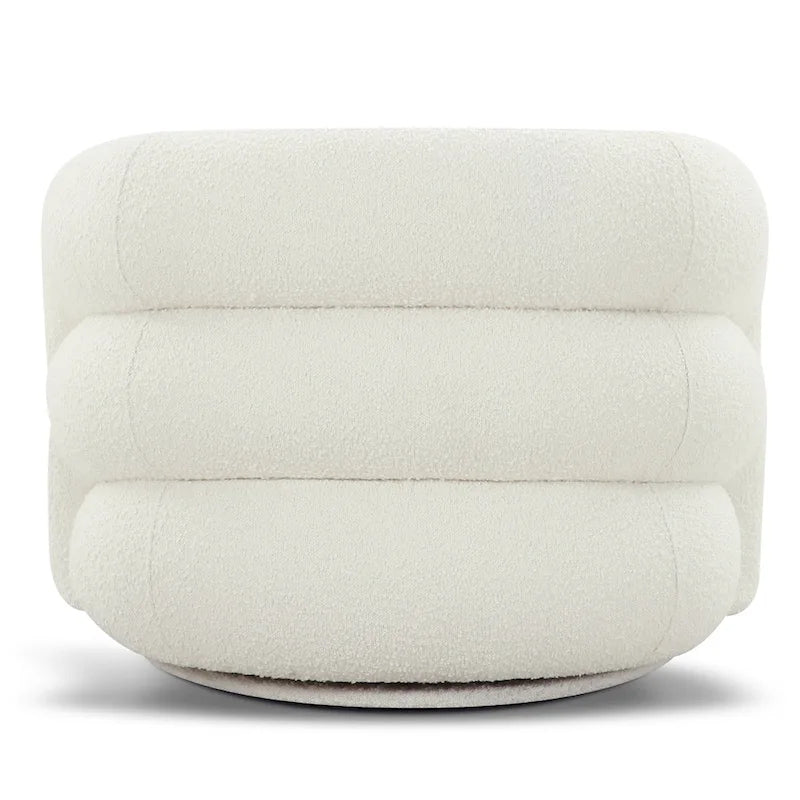 Poltrona girevole bouclé Juniper Green/Ivory White, 1 posto