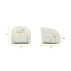 Poltrona girevole bouclé Juniper Green/Ivory White, 1 posto