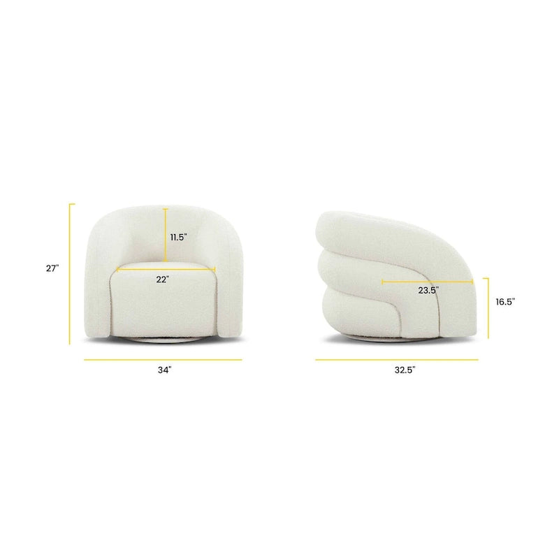 Poltrona girevole bouclé Juniper Green/Ivory White, 1 posto