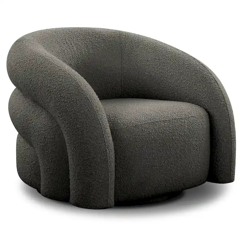 Poltrona girevole bouclé Juniper Green/Ivory White, 1 posto