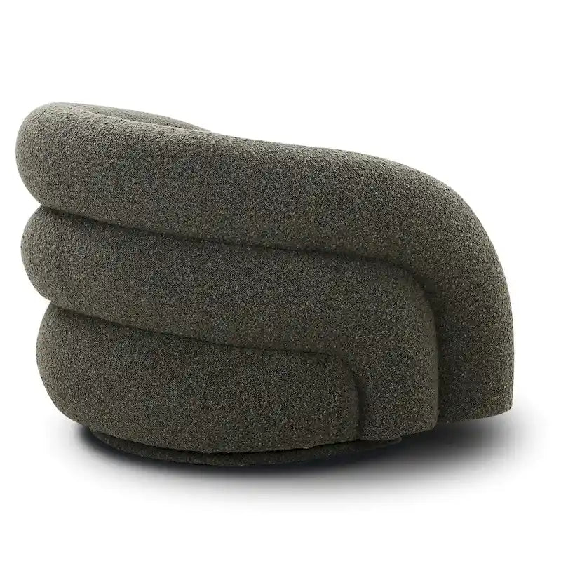 Poltrona girevole bouclé Juniper Green/Ivory White, 1 posto