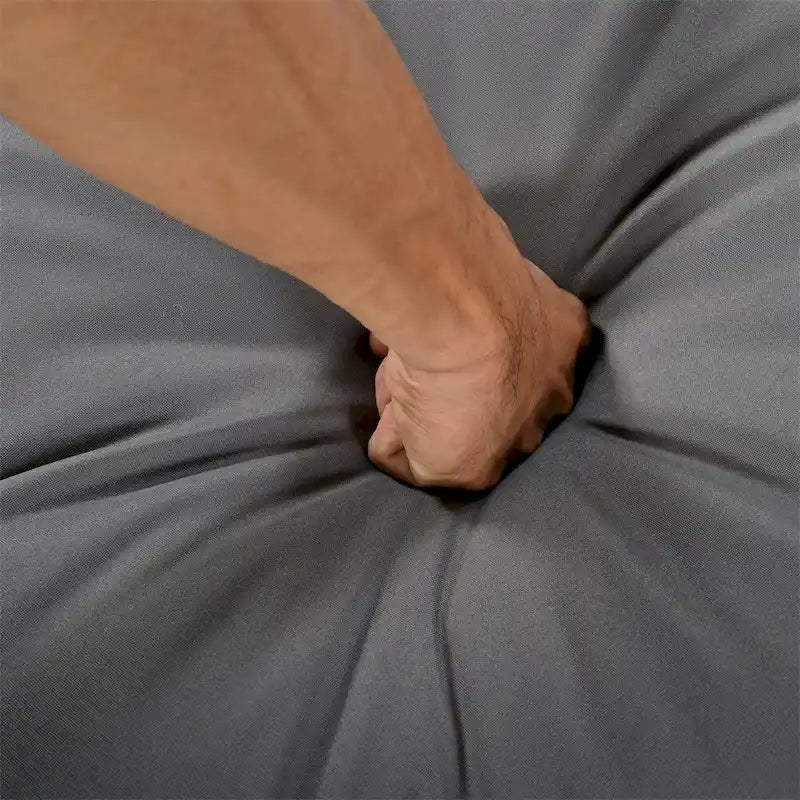 Poltrona a uovo girevole a dondolo in rattan grigio naturale/beige – 1 persona