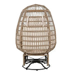 Poltrona a uovo girevole a dondolo in rattan grigio naturale/beige – 1 persona
