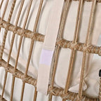 Poltrona a uovo girevole a dondolo in rattan grigio naturale/beige – 1 persona