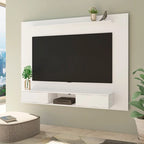 Mobile TV sospeso naturale/bianco/nero con ripiani, si adatta a TV fino a 70"